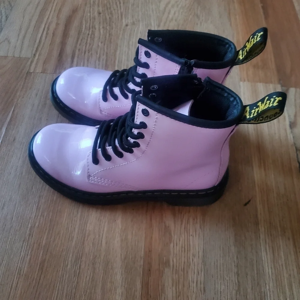 Doc Marten Girls Pink Combat Boots, Size 2